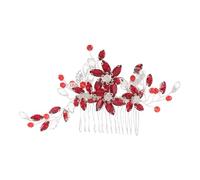 FRCOLOR Peineta De Novia Decorativa Con Pedrería De Rubíes Peineta Para Boda Accesorio De Cabello De Boda Francesa Para Novia