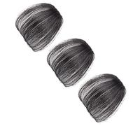 FRCOLOR Peluca De Cabello Humano De Repuesto 3 Piezas Color Negro Natural Para Diferentes Tipos De Rostro.