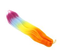 FRCOLOR Peluca De Rastas Clip De Extensiones De Cabello Cepillo Para El Pelo Brillantina Women Chicas Púrpura Brillante De Colores Hilo De Alta Temperatura De Fibra Química
