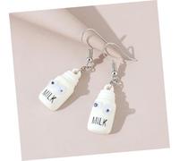 FRCOLOR Pendientes Colgantes De Botella De Leche Diseño De Occidente Divertidos Para Decoración Orejas Pendientes Para Mujer Blancos Creativos