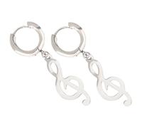 FRCOLOR Pendientes Colgantes Símbolo Musical para Hombres Estilo Hip Hop Fresco y Moderno Joyería de Oreja Única Regalo para Amigos y Familiares Amantes Moda Urbana