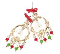 FRCOLOR Pendientes de Campana de Cristal Mujer Ligeros y Delicados Diseño Navideño Versátil Regalo Original para Cumpleaños y Fiestas