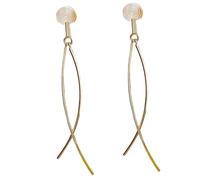 FRCOLOR Pendientes de Clip para Mujer Largos Estilo Moda Diseño Invisible y Aleación Dorada para Bodas y Fiestas de Graduación, Comodidad y Elegancia