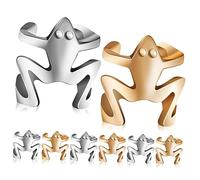 FRCOLOR Pendientes De Clip Rana 8 Unidades Aleación Plata y Oro Gancho Oreja Sin Perforación Fiesta Niñas Obsequio Versátil Para Eventos Accesorios
