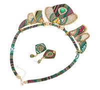 FRCOLOR Pendientes De Collar Bohemio Conjunto Para Mujer Aretes Colgantes y Collar De Moda Para Ocasiones Étnicas