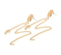 FRCOLOR Pendientes de Letra M Pequeños para Mujer, Pendientes Estéticos de Metal Dorado, Suaves y Delicados, Ideales para Boda y Ceremonia, 6.80X3.00X1.60Cm