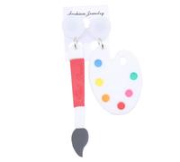FRCOLOR Pendientes de Pincel Creativos para Mujer, Diseño Juvenil Artístico, Esmalte Claro, Colgantes de Dibujos Animados, Accesorios de Moda para Fiestas y Uso Diario