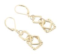 FRCOLOR Pendientes Plisados de Geométricos Cuadrados Colgantes para Mujer Joyas Elegantes de Moda Doradas para Graduación Boda Uso Diario