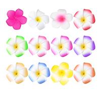 FRCOLOR Piezas Plumeria Clips Pea 2. 4In Hibiscus Flower Barrettes Heads Vainian Accesorios Para El Cabello Para La Playa Luau Fiesta Mujeres De Bodas