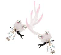 FRCOLOR Pinza Pelo Forma de Cuerno de Reno Navideño Bonita Horquilla Astas de Ciervo Accesorios Navideños Pelo para Mujer para Cosplay y Fotos de Navidad