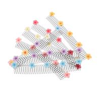 FRCOLOR Pinzas Invisibles Cabello con Forma de Flor 7 Piezas Peine Elástico Ajustable Peines de Peluquería para Moños Cabello Suelto Uso Diario Portátil