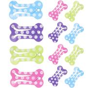 FRCOLOR Pinzas para Pelo de Mascotas en Forma de Hueso Metálicas 20 Unidades 5 Rosa Puntos 5 Moradas Puntos Accesorio Decorativo para Perros Uso Diario y Fiestas