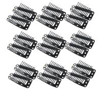 FRCOLOR Pinzas Para Peluca Metálicas 30 Pcs 3,5 Cm Dientes Dobles Clips De Fijación Para Extensiones De Cabello Negro Uso Profesional Duradero y Seguro Para Accesorios De Cabello