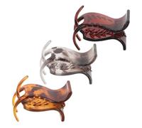 FRCOLOR Pinzas Pelo 3 Piezas Tamaño Mediano Dientes para Coleta Alta Mujer Niña Uso Diario y Fiestas Colores Café Leopardo Gris Leopardo Ámbar Brillante