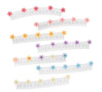 FRCOLOR Pinzas Pelo Metálicas con Forma de Flor 7 Piezas Peine Elástico Ajustable para Flequillo Mujer Accesorios Recoger Cabello Peinado Moños sin Costuras Portátil