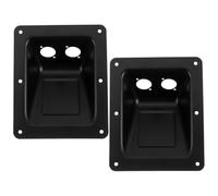 FRCOLOR Placa Metálica para Cables de Altavoz 141x170 Mm, Caja de Conexiones de Hierro para Sonido en Directo y Teatro, Protector Pasacables Profesional para Rack de Audio, Kit 2