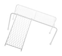 FRCOLOR Plataforma para Gallinas de Rutina Grande con Escalera de Hierro White, Comedero y Rejilla para Gallineros, Accesorio de Jaula Resistente para Alimentación y Ejercicio de Aves