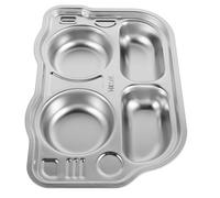FRCOLOR Plato Dividido Inoxidable con Diseño Infantil Multisección para Bebés Resistente y Seguro para Uso Diario Casa y Jardín de Infancia Reutilizable