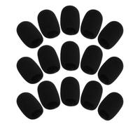 FRCOLOR Protección Antiviento de Esponja Negra 15 Fundas de Espuma para Micrófono Inalámbrico Tipo Solapa para Presentaciones Reducción de Ruido y Voz Clara