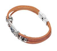 FRCOLOR pulsera turquesa para mujer talón nombre pulsera para hombre pulseras para hombres pulsera mal de ojo joyas de moda para hombres pulseras estéticas Acero titanio Brown