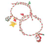 FRCOLOR Pulseras Navideñas De Pareja Pulseras De Festival De Hilo Colgante Navideño Para Usar Fiestas