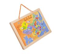 FRCOLOR Puzzle de Mapa y China Juguete Educativo Interactivo de Geografía para Desarrollo Cognitivo y Aprendizaje Temprano
