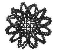 FRCOLOR Redecilla trenzada de perlas alfileres de ropa sombrero de ganchillo accesorios antifaz collares retros moño de pelo neto cubrepelo para bailar y patinar perla artificial Black