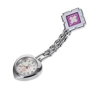 FRCOLOR Reloj Colgante Médico Clip De Aleación Forma De Corazón Morado para Enfermeras Uso Clínico Iluminación Puntero Lumínico