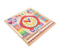 FRCOLOR Reloj de Aprendizaje de Madera con Búho Juguete Educativo para Reconocimiento de Colores y Números Enseñanza de Horas y Estaciones Desarrollo Cognitivo y Habilidades Matemáticas