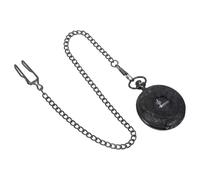 FRCOLOR Reloj de Bolsillo Redondo Retro con Doble Pantalla Números y Árabigos Cadena Gruesa para Hombres