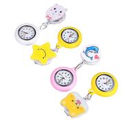 FRCOLOR Reloj de Enfermera Colgante Elástico de Aleación 4 Piezas para Mujer Personal Sanitario y Estudiantes Uso Médico Diseño Compacto y Práctico
