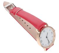 FRCOLOR Reloj de Pulsera para Mujer con Esfera Digital, Correa de Piel Sintética Roja, Diseño Ultradelgado, Reloj de Cuarzo Clásico y Elegante para Uso Diario y Eventos Informales