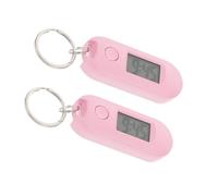 FRCOLOR Relojes de Bolsillo Digitales con Llavero, Mini Reloj Electrónico LED Rosa, Silencioso y Luminoso, para Estudiantes y Enfermeras, Uso Escolar y Exterior, 2 Piezas