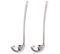 FRCOLOR Resistentes a Óxido y Filtrado de Multifuncionales 2 Cucharas de Acero Inoxidable Paquete de 2 Piezas para Sopa y Colador para Restaurante y Bar