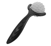 FRCOLOR Rodillo de Masaje Deportivo Manual Cabezal de Bolas Texturizadas para Espalda y Músculos, Herramienta Portátil para Yoga, Relajación y Alivio de Nudos Musculares, Color Negro