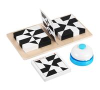 FRCOLOR Rompecabezas de Construcción de Madera Educativa para Niños y Niñas, Tamaño Mediano, Juego de Ingenio 32 Piezas y 40 Tarjetas de Desafío, Portátil para Viaje y Desarrollo