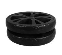 FRCOLOR Ruedas de Repuesto para Carrito de Compras 7.9 Pulgadas de Plástico Negro, 2 Piezas para Carritos Pequeños y Equipos de Transporte, Montaje Sencillo y Uso en Escaleras