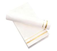 FRCOLOR Servilletas Desechables Ribete Dorado, 100 Unidades, Papel Absorbente para Bodas, Fiestas, Cenas y Eventos, Toallas de Mano para Acción de Gracias y Celebraciones
