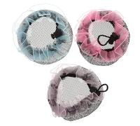 FRCOLOR Set 3 Piezas Accesorios Cabello De Ballet, Redecillas Para Moños Pequeños, Colores Rosa y Azul Púrpura, Para Niñas Bailarinas Presentaciones y Clases De Danza