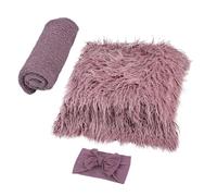 FRCOLOR Set de 3 Piezas de Suministros para Fotografía de Recién Nacidos en Acrílico Púrpura Cinta Cabello y Tela Envolvente Adecuado para Sesiones en Casa