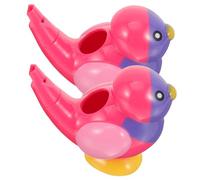 FRCOLOR Silbato para Niños De Plástico Forma De Pájaro Rojo, Pequeño, Durable, Juguete para Desarrollo Infantil, Uso Fiestas y Baño, Pack De 2 Piezas
