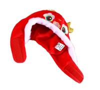 FRCOLOR Sombrero De Gato Traje Dragones Rojos Gato Perro Sombrero 2024 Año Nuevo Chino Sombrero De Gato Sombrero De Danza del León con Orejas para Gatos Perros Pequeños Gatito Cachorro