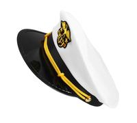 FRCOLOR Sombrero Marinero Infantil Plano Blanco para Cosplay y Disfraces Náuticos Accesorio Cómodo y Transpirable para Fiestas y Eventos