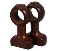 FRCOLOR Soportes para Barra de Cortina de Madera Color Café Oscuro 2 Piezas Montaje en Pared o Techo Base Fija para Barra Simple o Doble Accesorios para Cortinas Uso en Hogar y Oficina