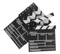 FRCOLOR Tablero de Claqueta de Madera 20X20Cm 4 Piezas Espacio para Escribir Escenas Accesorio Creativo para Fotos y Utilería de Fiesta Temática Cine
