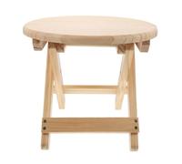 FRCOLOR Taburete Redondo Plegable de Madera Maciza Hogar, Resistente y Multiusos, Adecuado para Cambiar Zapatos y Uso Doméstico