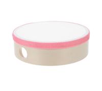 FRCOLOR Tambor de Mano de Madera para Instrumento Musical Orff Juguete Educativo de Percusión para Desarrollo Infantil para Actividades Escuela y Fiestas Color Rosa