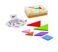 FRCOLOR Tangram de Madera para Educativo de Rompecabezas Geométricos Desarrollo de Creatividad Paciencia y Habilidades de Observación Didáctico para Aprender Jugando