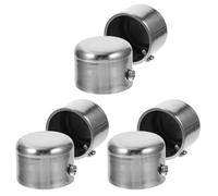 FRCOLOR Tapas de Extremo para Barra de Cortina de Ventana 6 Piezas, Tope Decorativo de Acero Inoxidable Electropulido, Accesorio Práctico para Instalación de Barras de Cortina en Sala