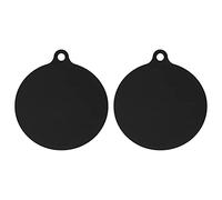FRCOLOR Tapete de Silicona Antideslizante para Horno y Microondas, Pequeño Redondo Negro Agujero para Colgar, 2 Unidades, Esterilla Multifuncional para Cocina y Repostería